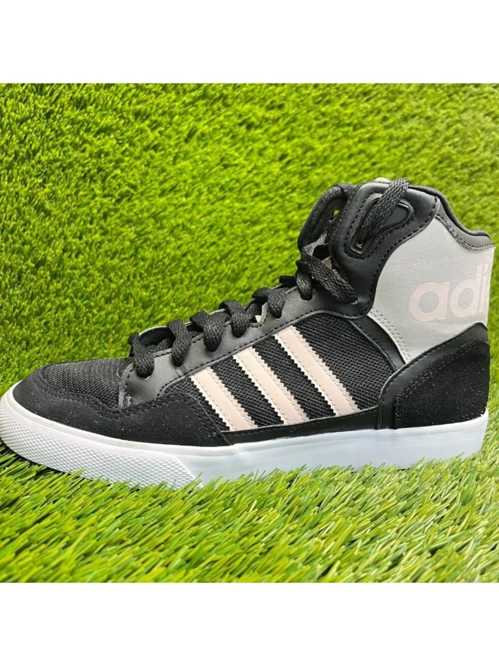 Adidas Originals Extaball Womens Size 6.5 Black Pink Athletic Shoes Sneakers